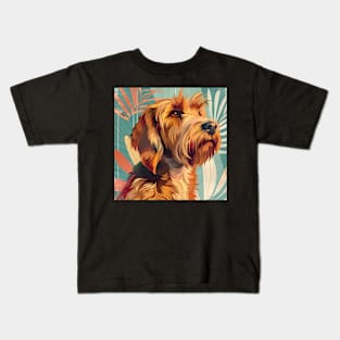 70s Otterhound Vibes: Pastel Pup Parade Kids T-Shirt